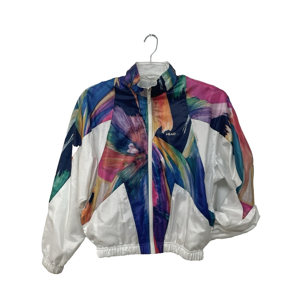 VTG RETRO 80s HEAD SportswearWaterfall Colorblack Track Windbreaker Jacket SM
